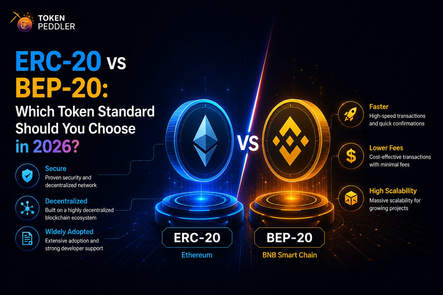 ERC-20 vs BEP-20: Which Token Standard Should You Choose in 2026?